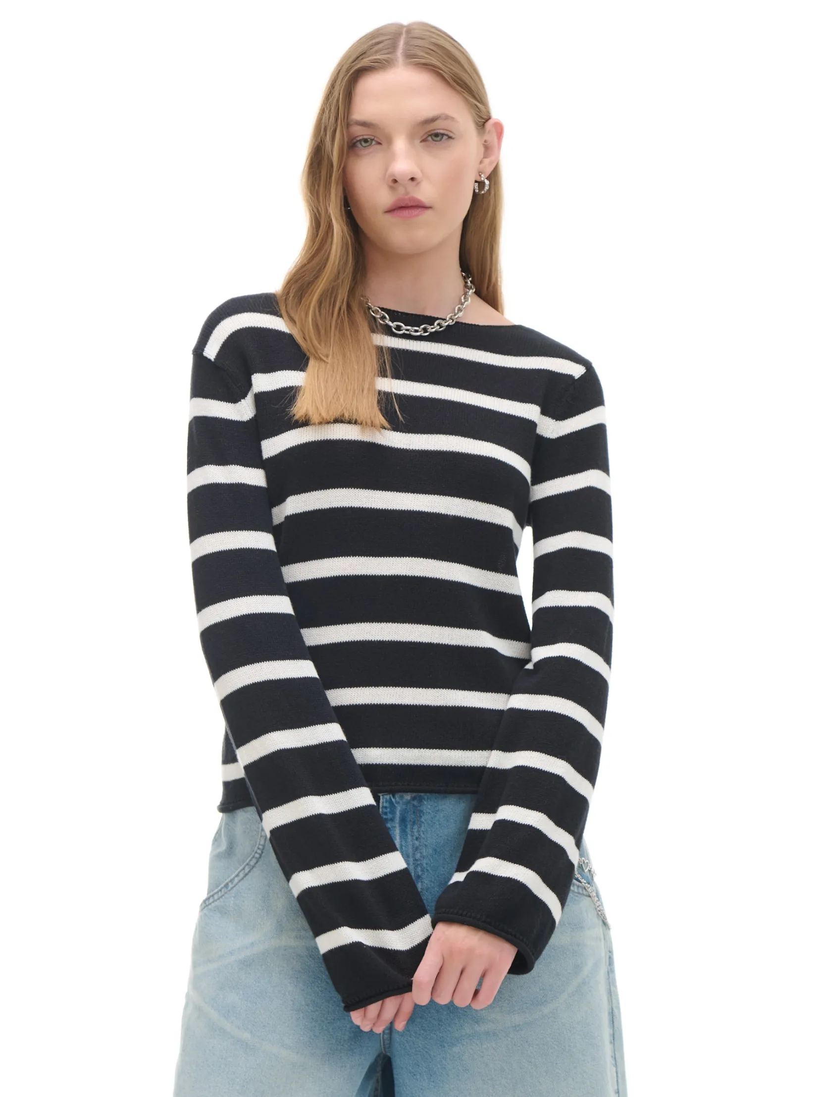 Clearance Dzianinowy sweter w paski Swetry
