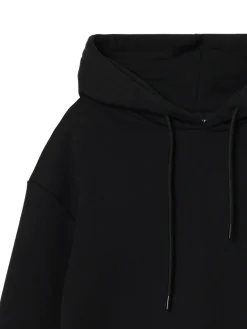 Hot Gładka czarna bluza z kapturem Bluzy