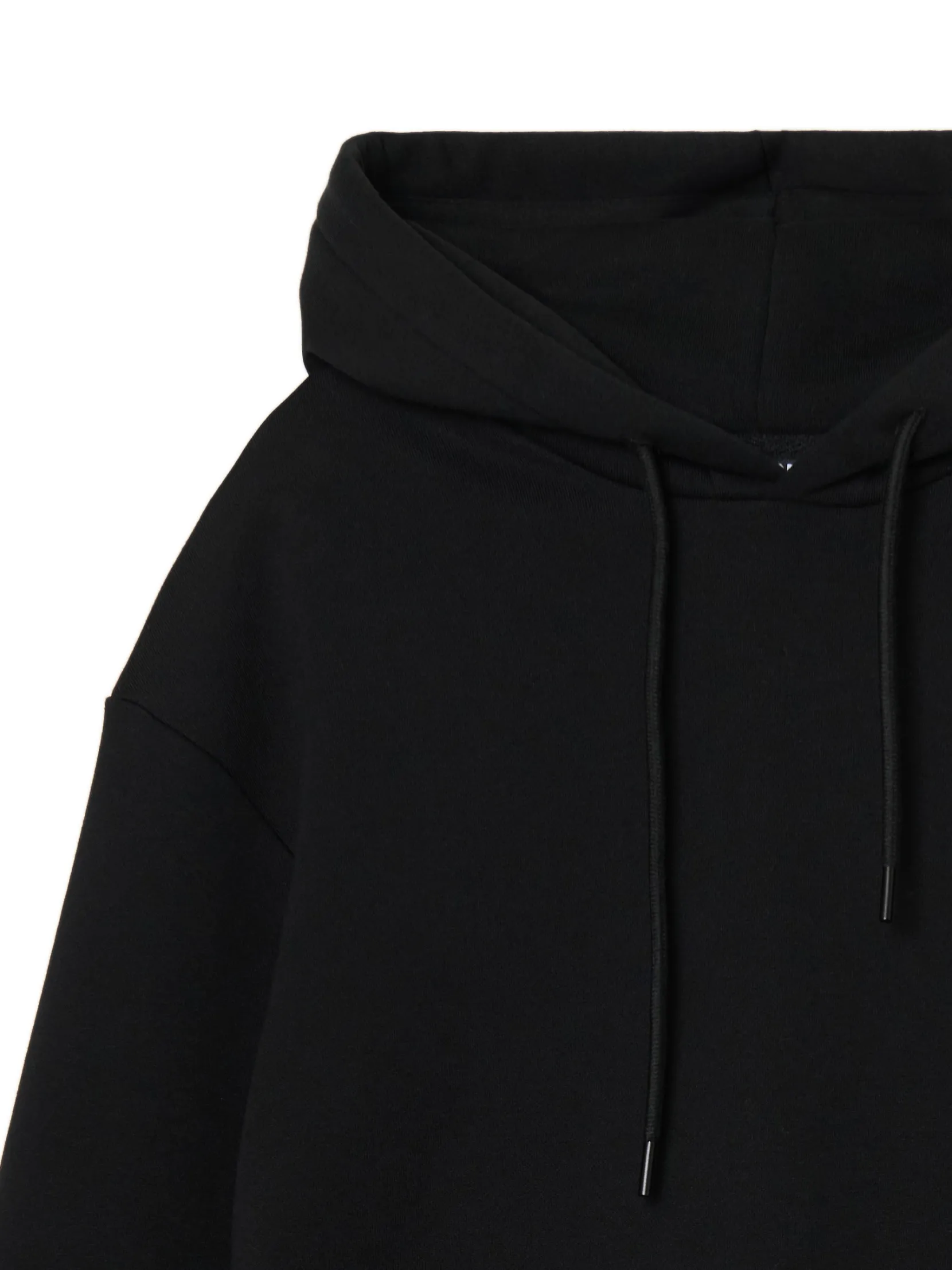 Hot Gładka czarna bluza z kapturem Bluzy