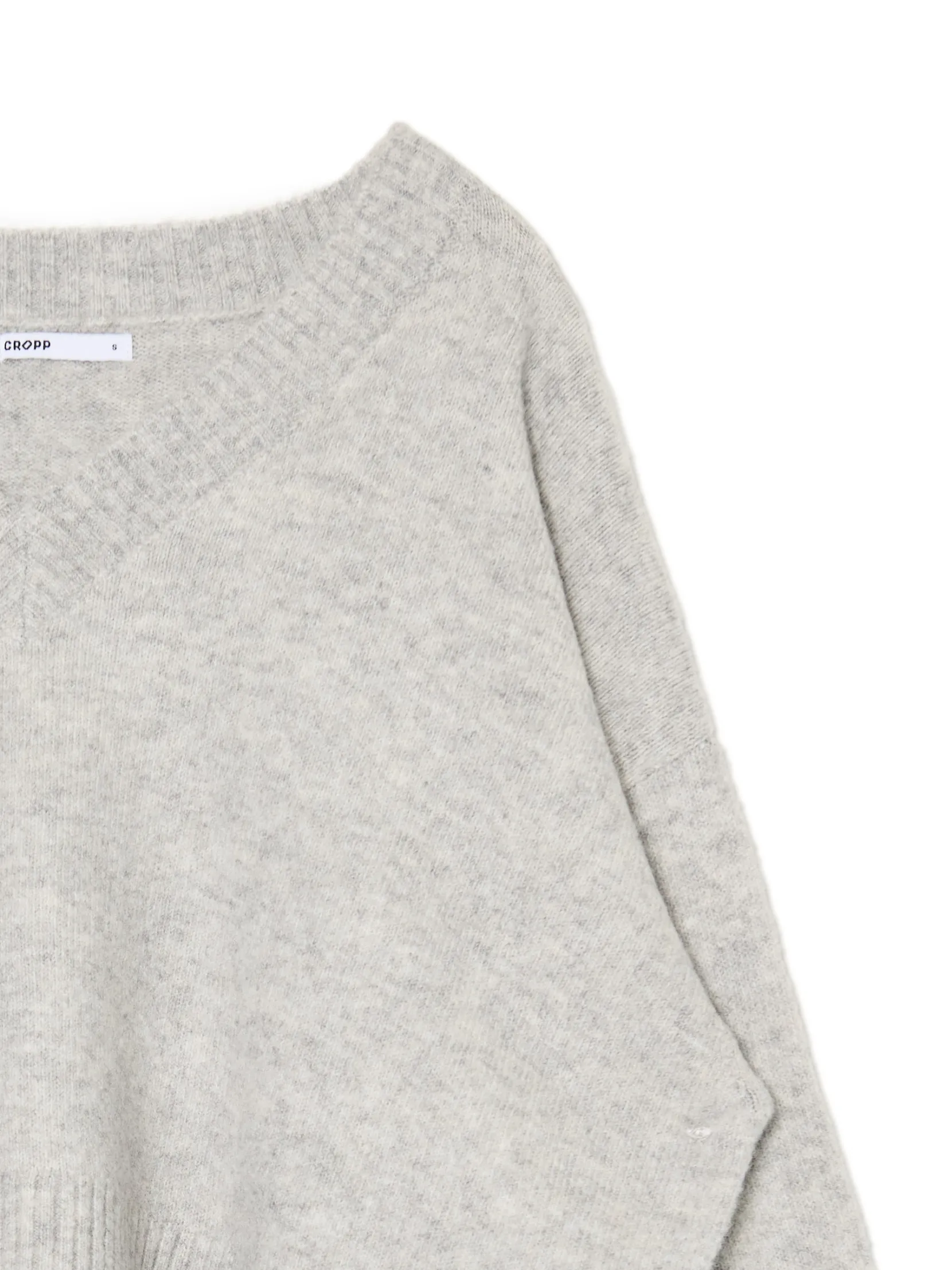 Hot Gładki jasnoszary sweter Swetry