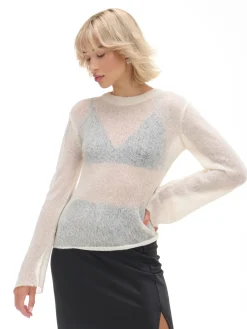 Discount Gładki sweter Swetry