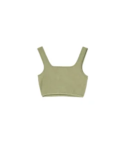 Fashion Gładki oliwkowy top Koszulki, Topy