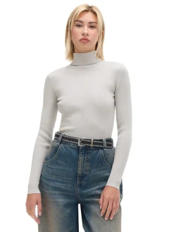 Fashion Gładki sweter z półgolfem Swetry