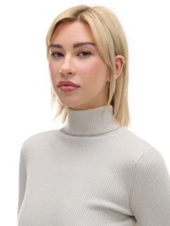 Fashion Gładki sweter z półgolfem Swetry