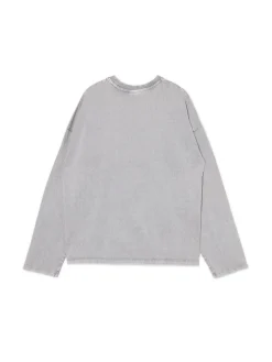 Online Gładki szary T-shirt longsleeve UNISEX Unisex|Unisex