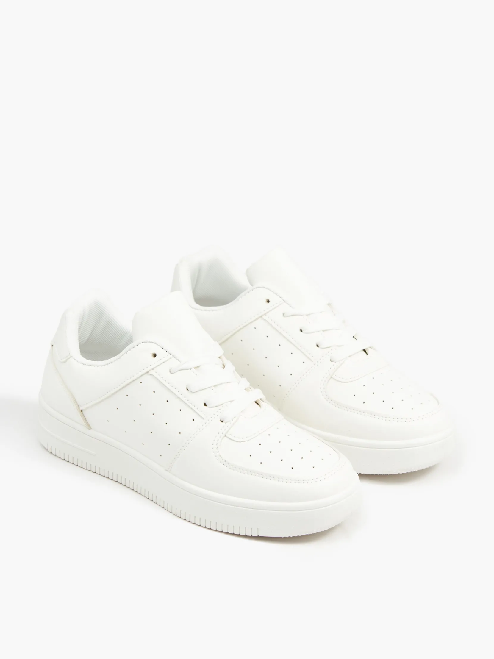 Hot Gładkie białe sneakersy Sneakersy