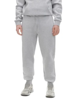 Outlet Gładkie szare joggery regular Spodnie|Sety