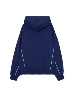 Hot Granatowa bluza hoodie z naszywkami Bluzy