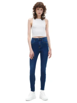 Discount Granatowe jeansy skinny Jeansy