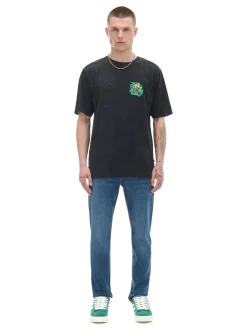 Sale Granatowe jeansy slim Jeansy