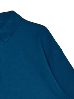 Outlet Granatowe polo z printem smoka Koszulki