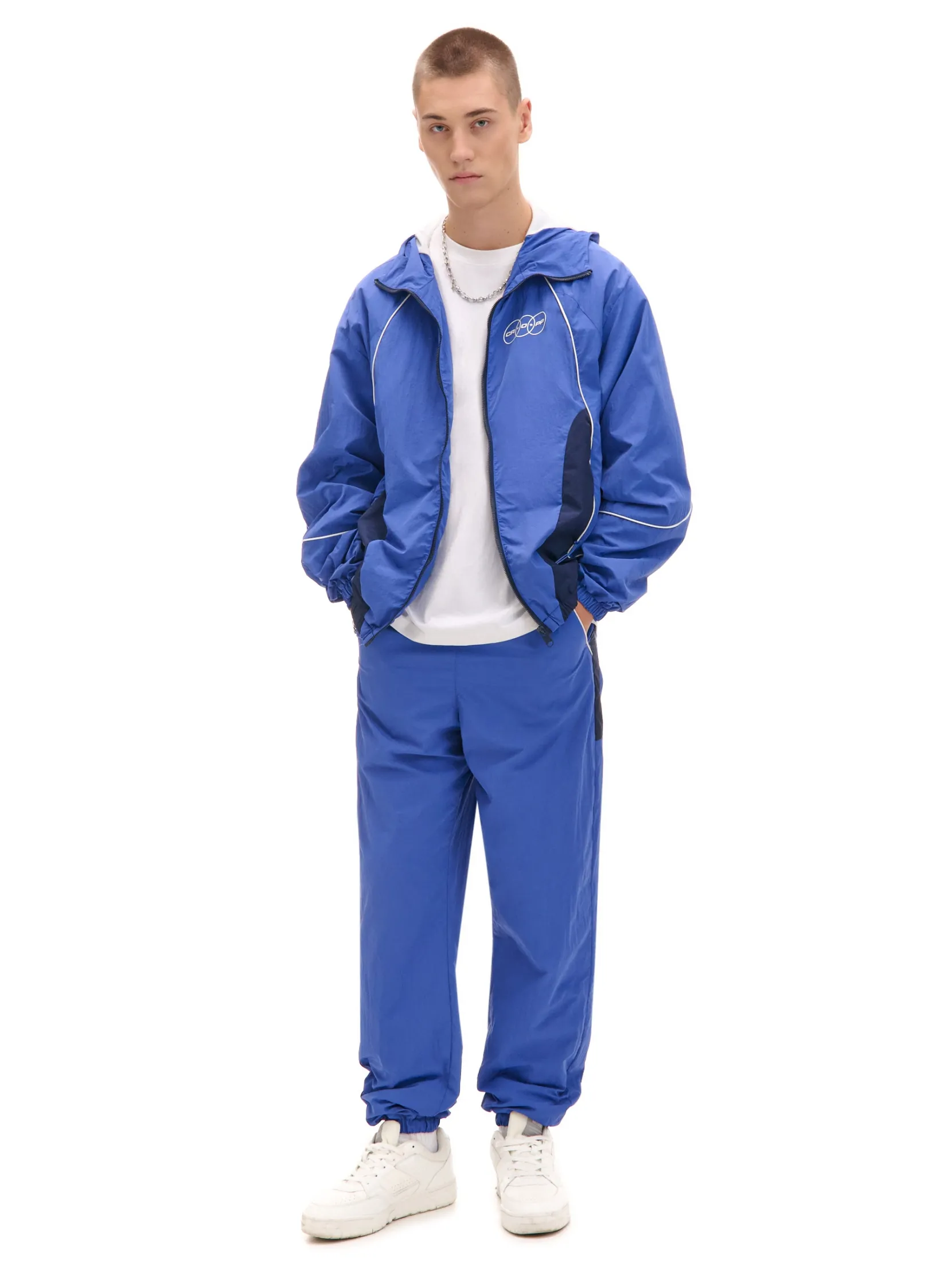 Fashion Granatowe spodnie joggery basic Spodnie|Sety