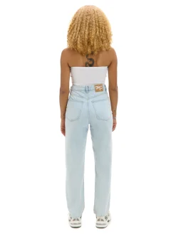 Best Jasne jeansy mom z wysokim stanem Jeansy