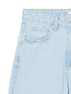Best Jasne jeansy mom z wysokim stanem Jeansy