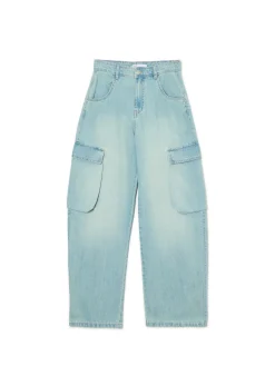 New Jasne jeansy skater z efektem sprania Jeansy