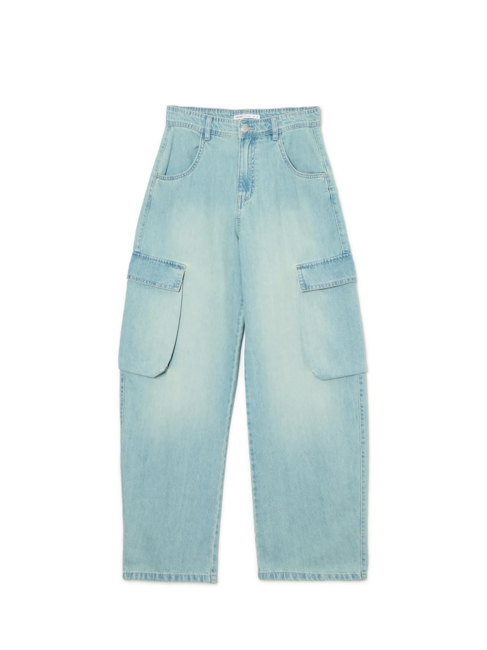 New Jasne jeansy skater z efektem sprania Jeansy