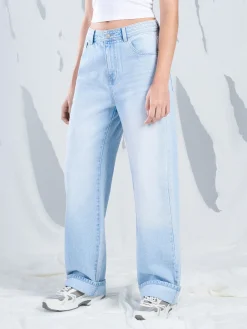 Best Jasne jeansy straight z efektem sprania Jeansy