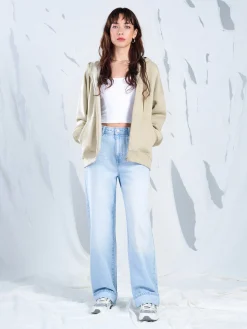 Best Jasne jeansy straight z efektem sprania Jeansy