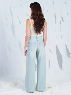 Outlet Jasne jeansy wide leg Jeansy