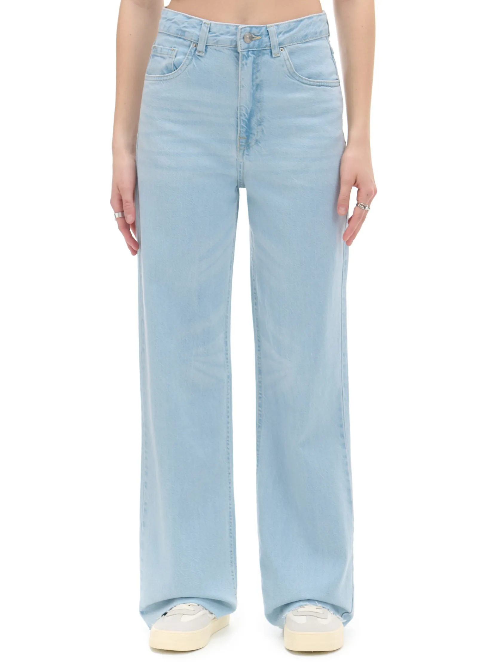 Discount Jasne jeansy wide leg Jeansy