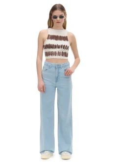 Discount Jasne jeansy wide leg Jeansy