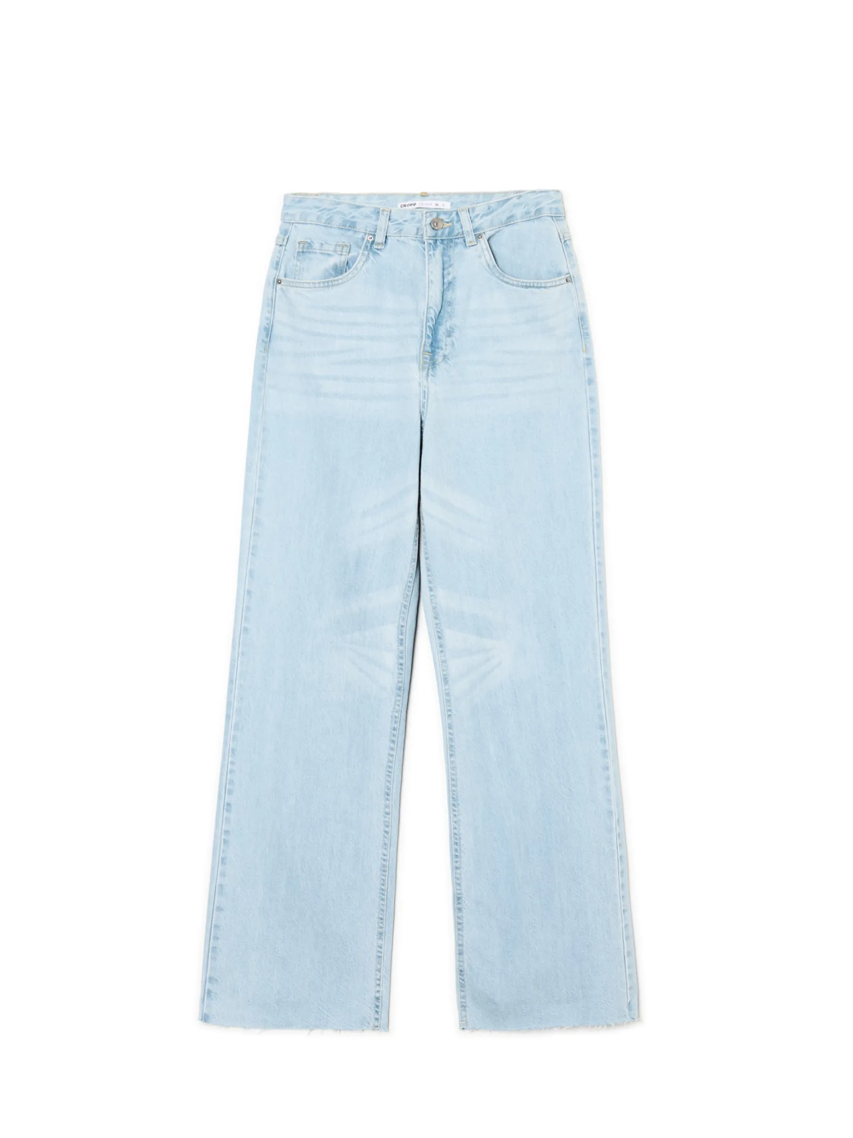 Discount Jasne jeansy wide leg Jeansy