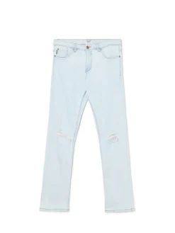 Best Jasne jeansy z przetarciami na kolanach Jeansy