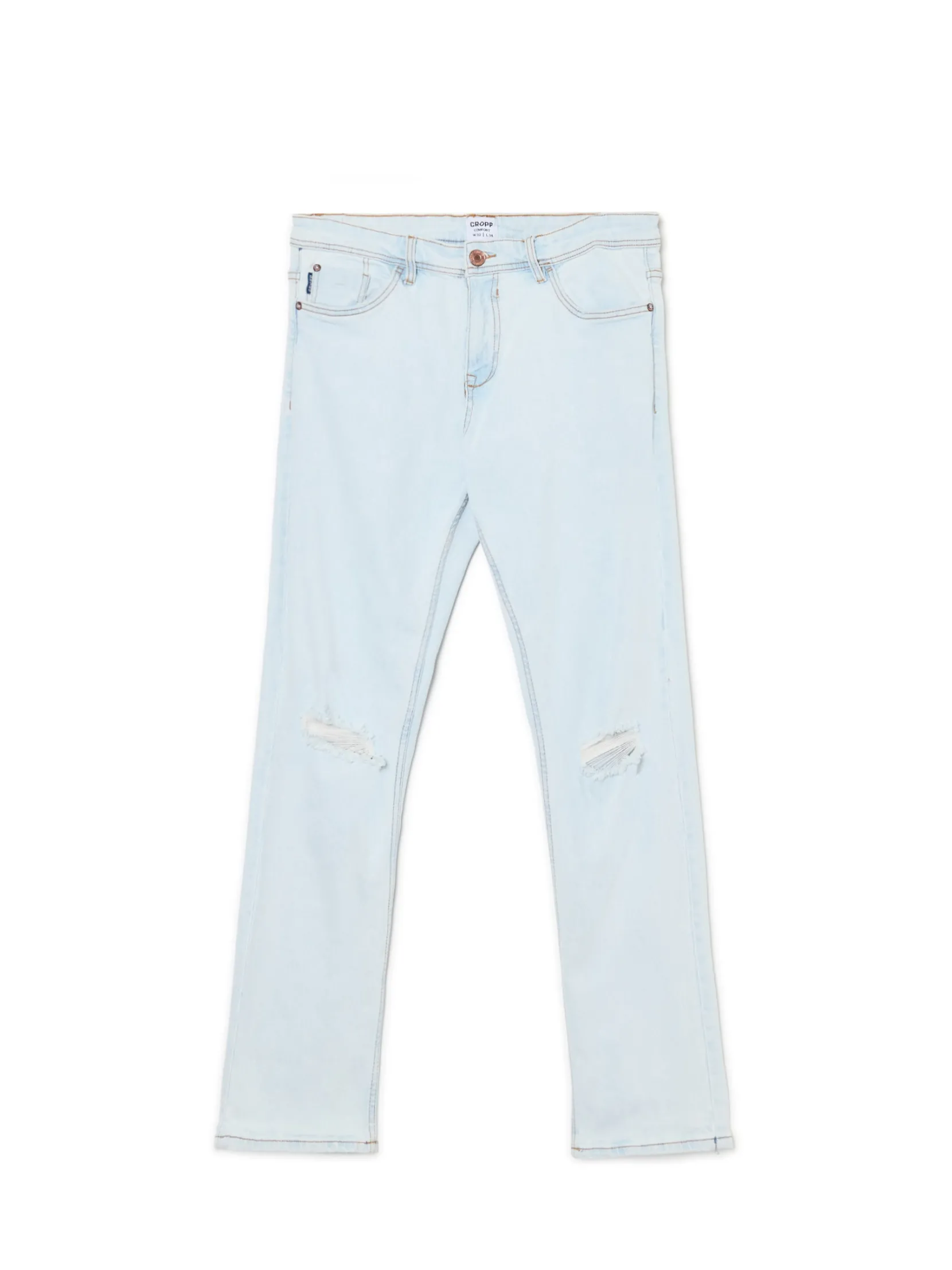 Best Jasne jeansy z przetarciami na kolanach Jeansy