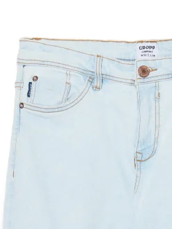 Best Jasne jeansy z przetarciami na kolanach Jeansy