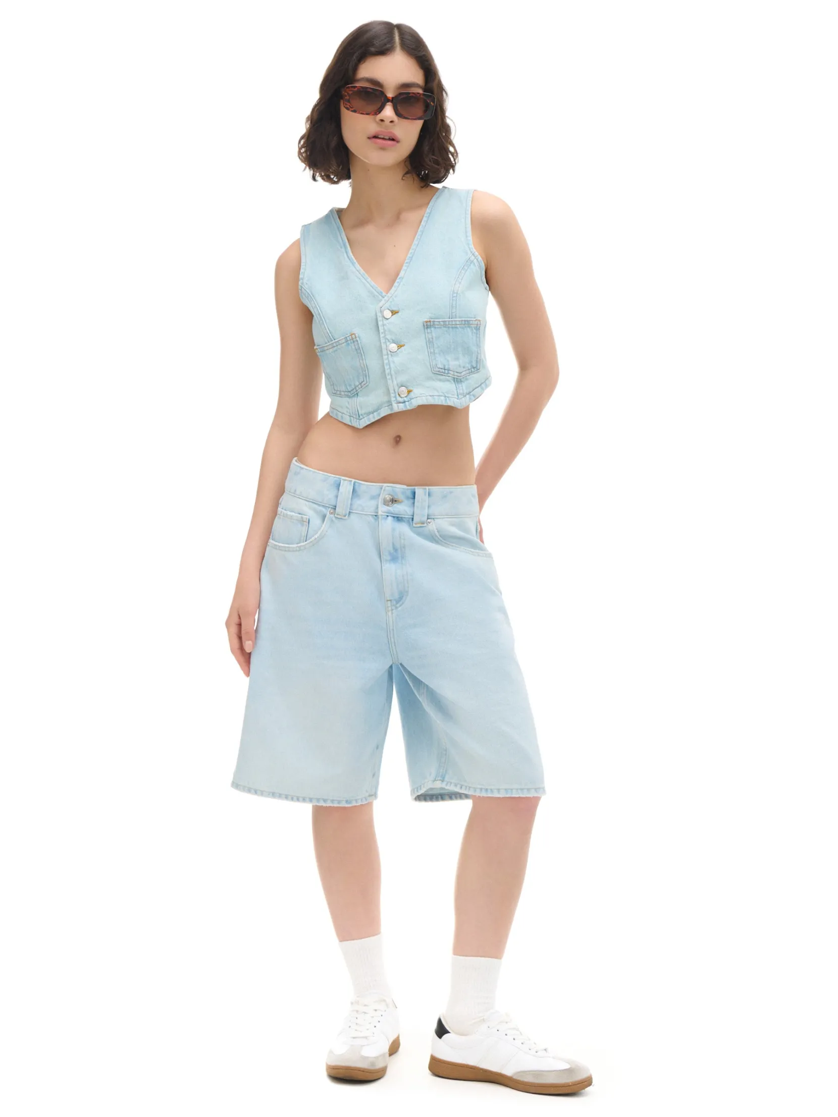 Online Jasne szorty denim bermudy Sety