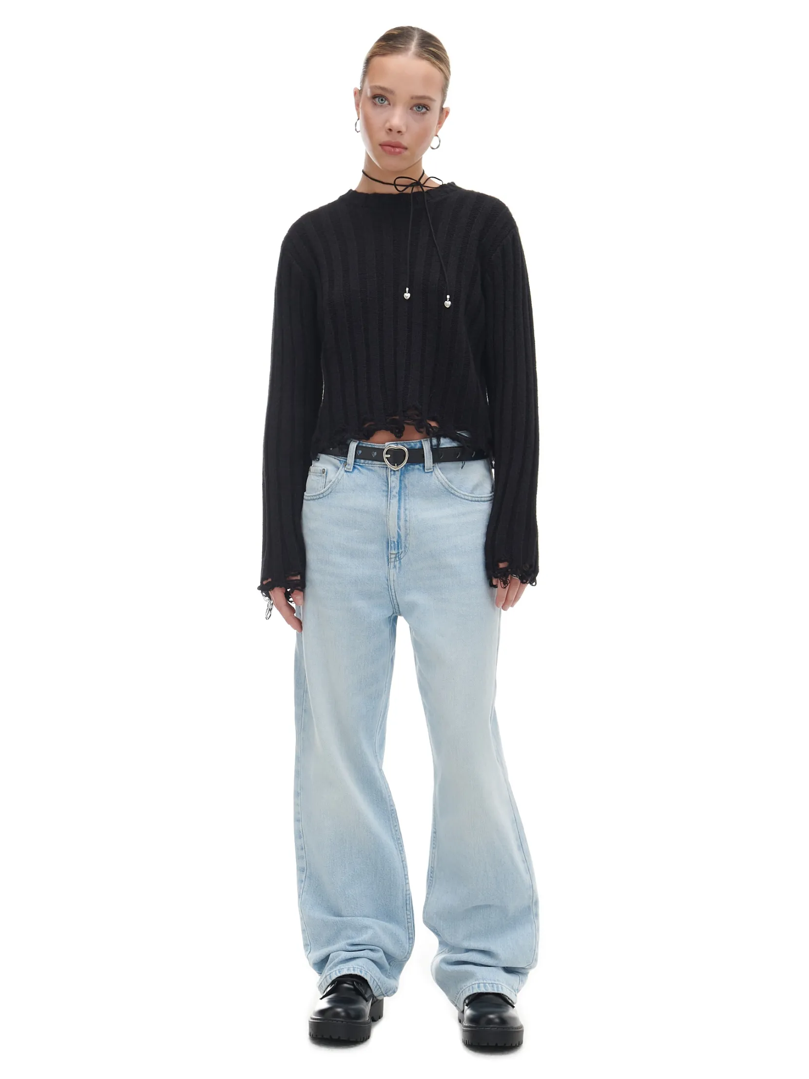 Outlet Jasnoe jeansy wide leg Jeansy