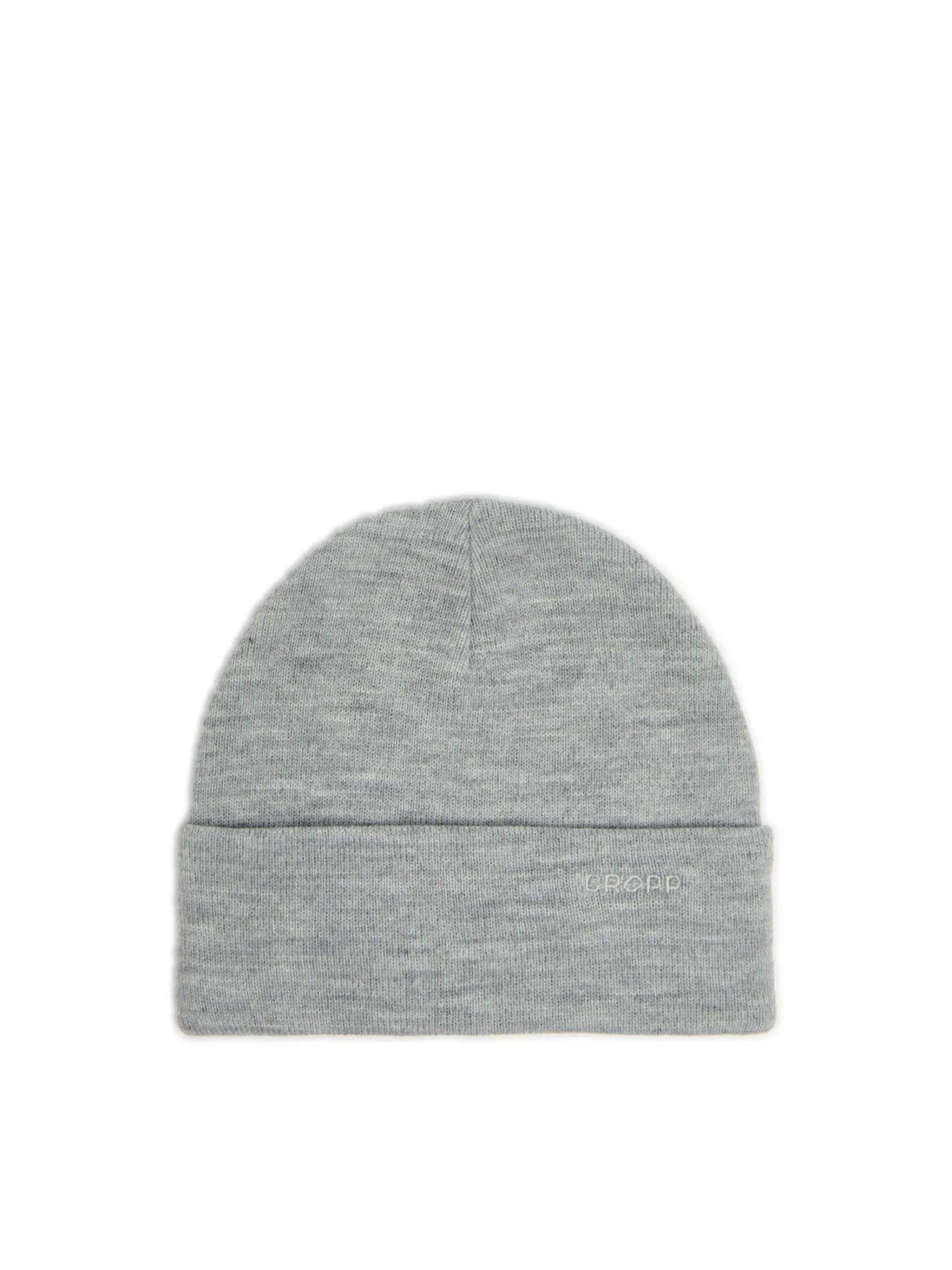 Hot Jasnoszara czapka beanie z naszywką Czapki|Basic