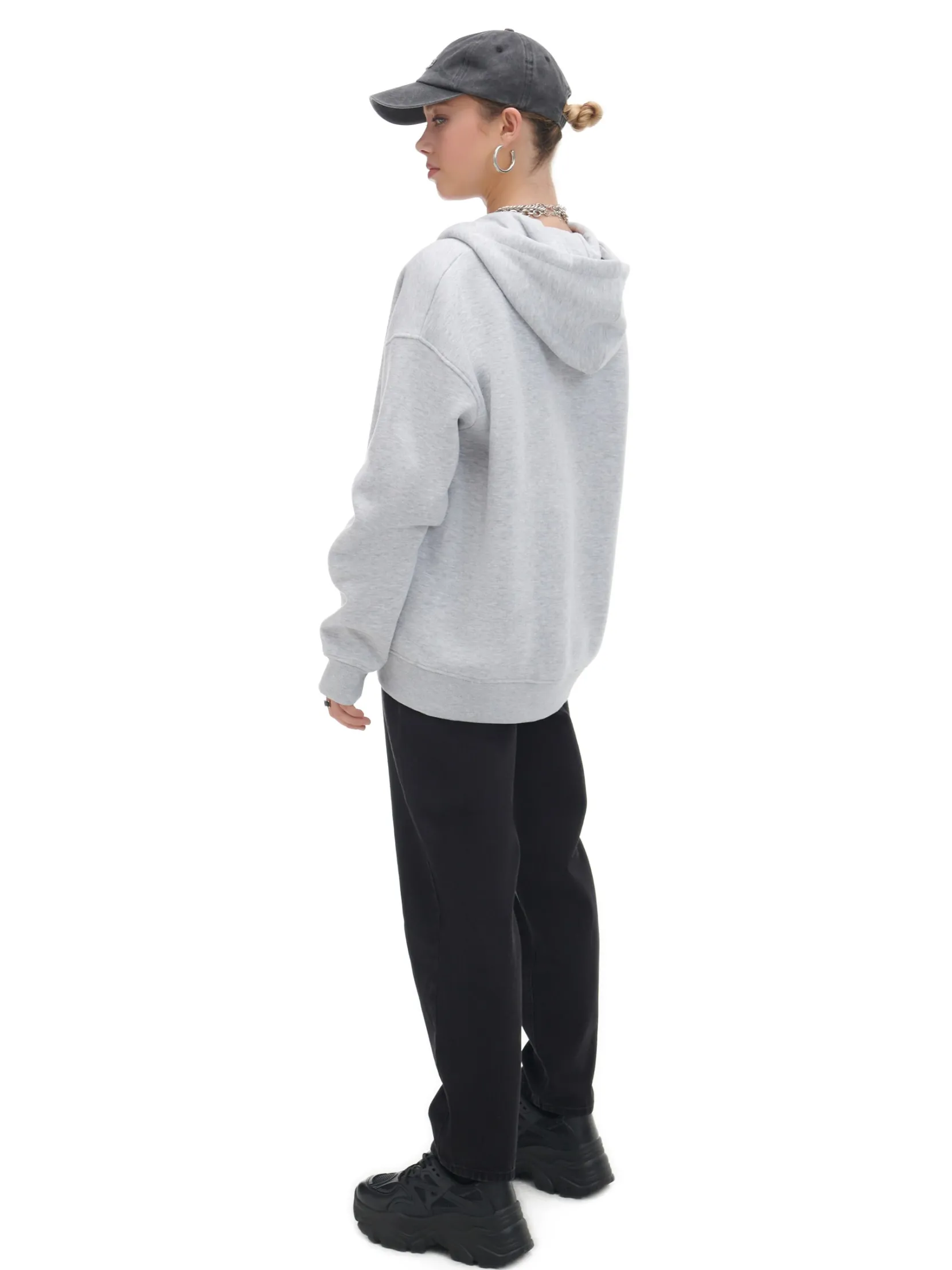 Fashion Jasnoszara rozpinana bluza oversize Bluzy