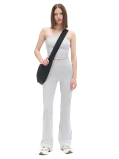 Fashion Jasnoszare dresy typu flare Spodnie