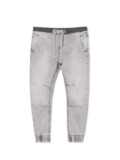 Sale Jasnoszare jeansowe joggery chino Jeansy