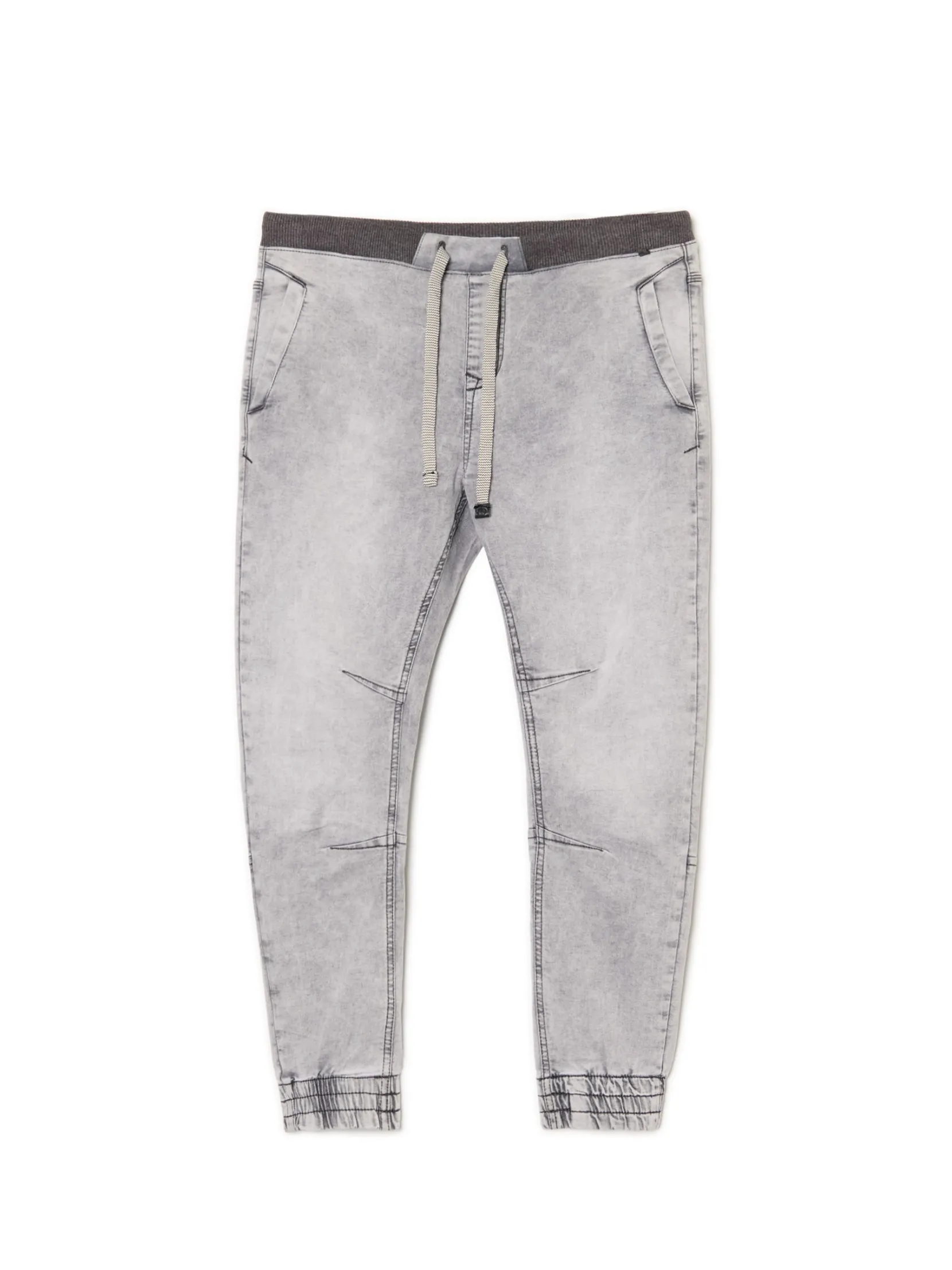 Sale Jasnoszare jeansowe joggery chino Jeansy