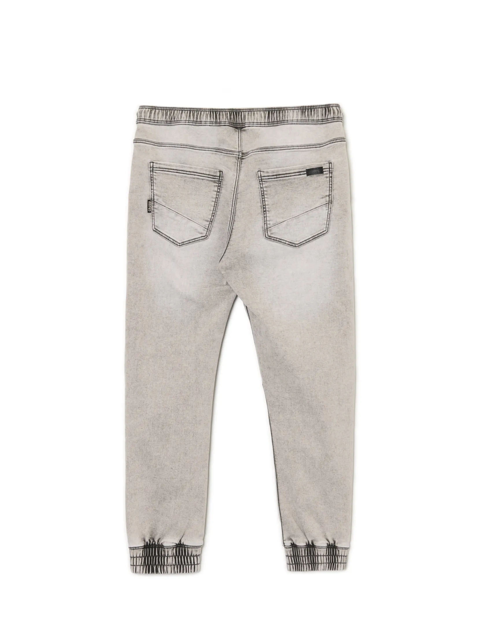 Sale Jasnoszare jeansowe joggery regular Jeansy