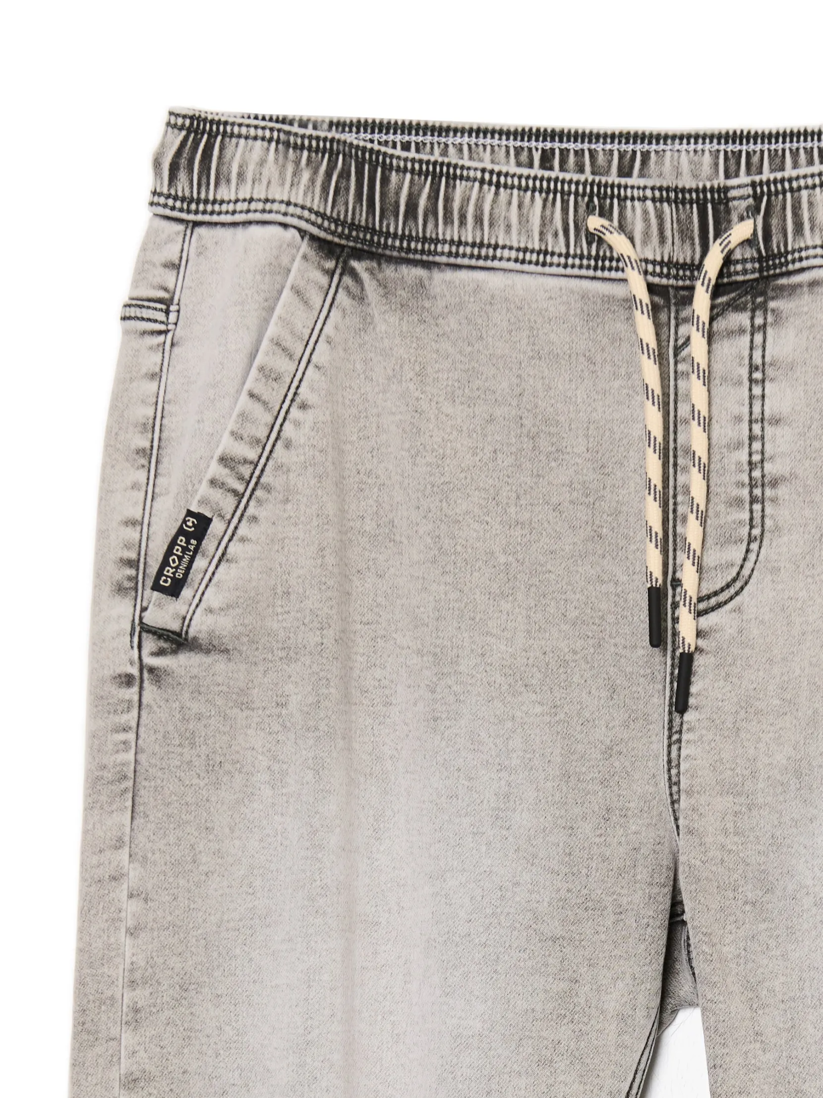Sale Jasnoszare jeansowe joggery regular Jeansy