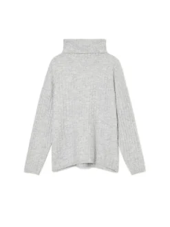 Clearance Jasnoszary sweter z golfem Swetry