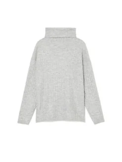 Clearance Jasnoszary sweter z golfem Swetry