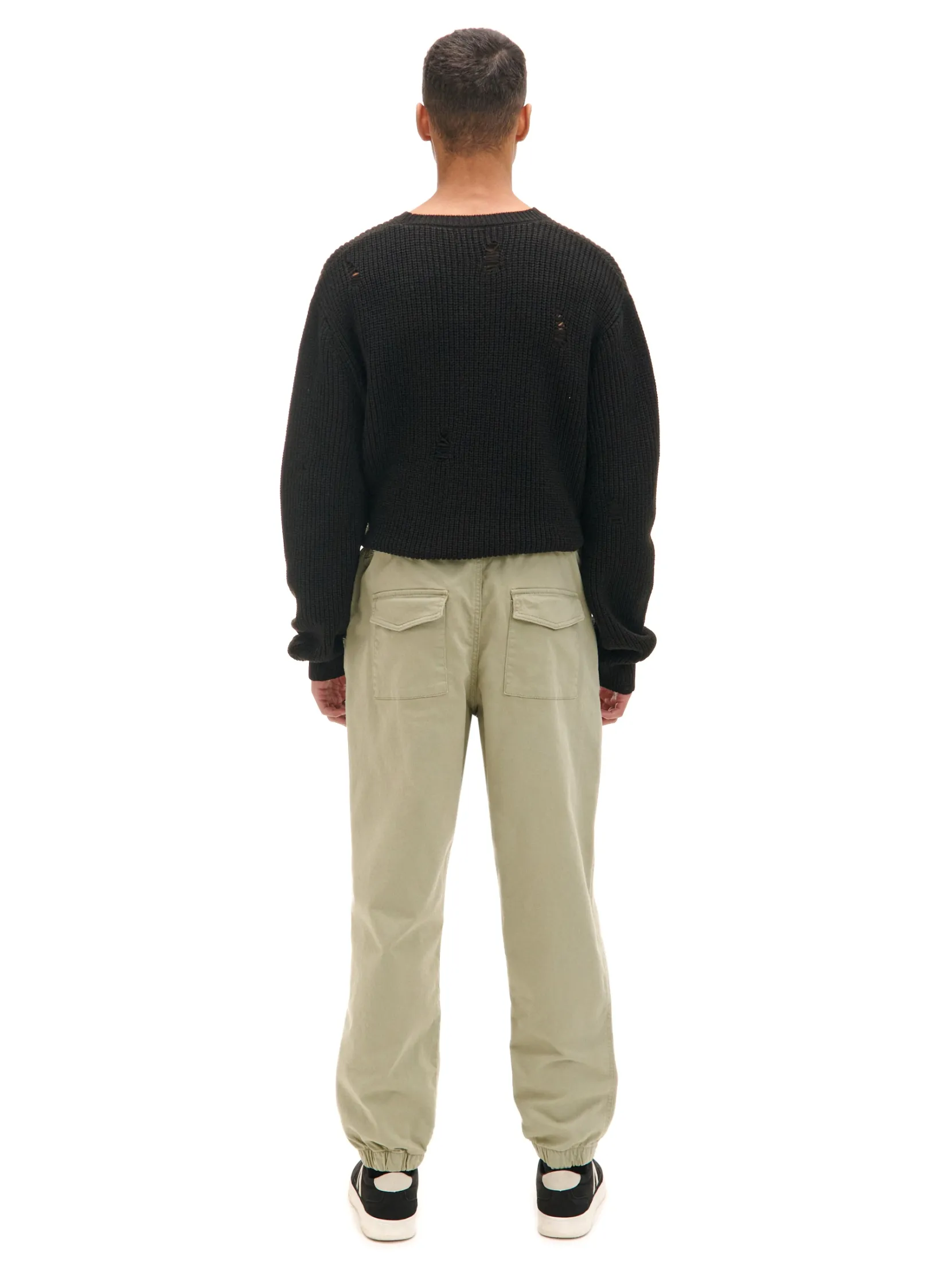Discount Jasnozielone dresowe joggery loose Spodnie