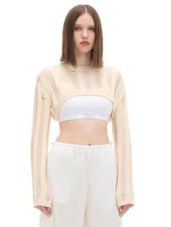 Clearance Jasny krótki sweter Swetry