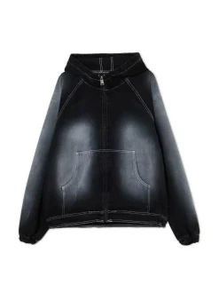 Fashion Jeansowa kurtka z efektem przetarcia Kurtki, Płaszcze|Denim