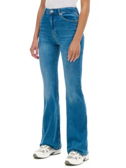 New Jeansowe spodnie slim flare Jeansy