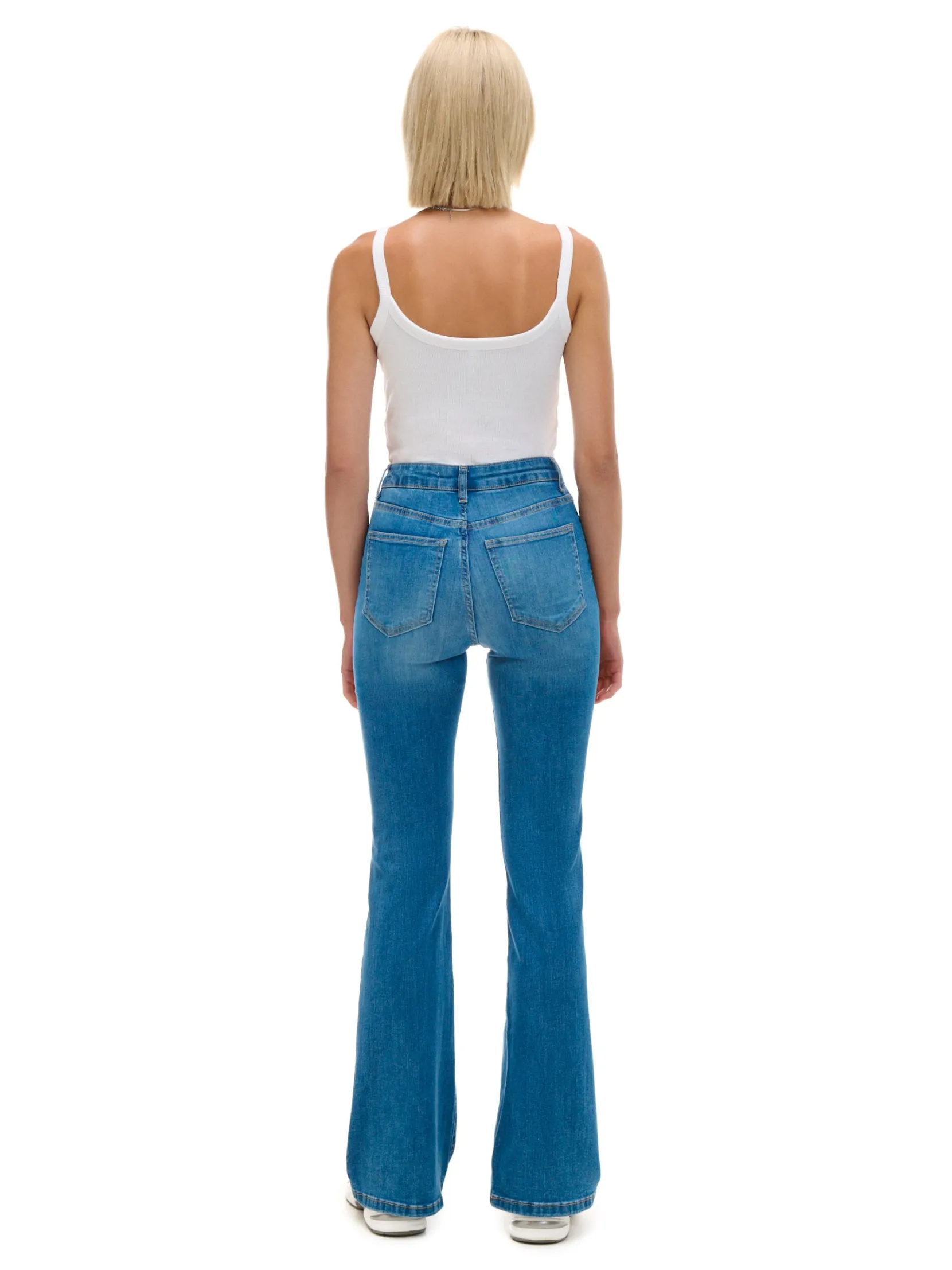 New Jeansowe spodnie slim flare Jeansy