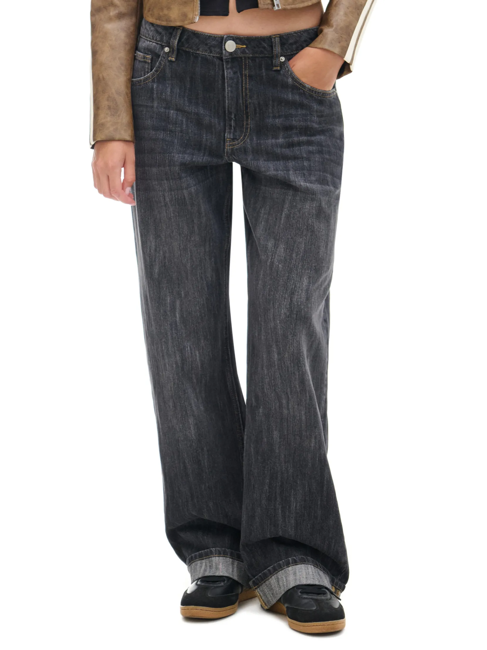 Fashion Jeansy baggy w stylu vintage Jeansy