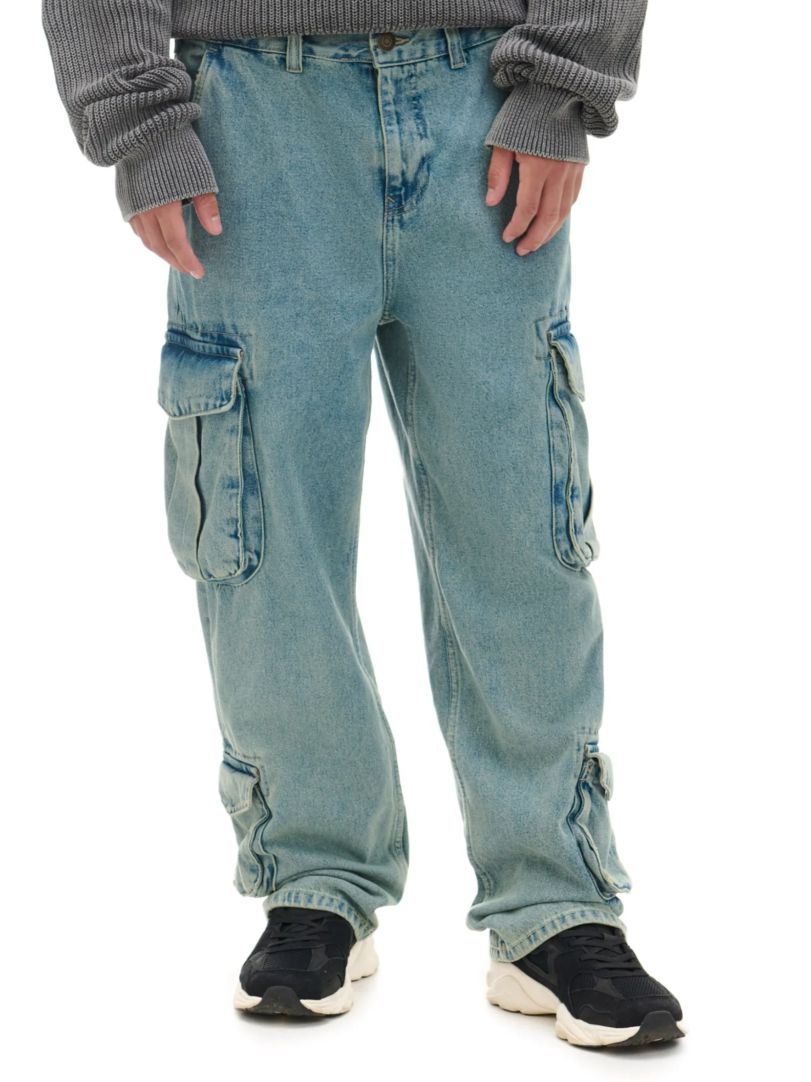 Online Jeansy baggy z kieszeniami cargo Jeansy|Baggy