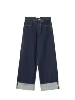 Fashion Jeansy baggy z podwiniętymi nogawkami Jeansy