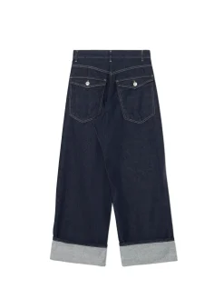 Fashion Jeansy baggy z podwiniętymi nogawkami Jeansy