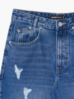New Jeansy barrel z przetarciami Jeansy